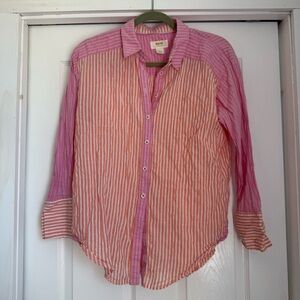 Maeve Pink and Orange Striped Women’s Shirt - size S